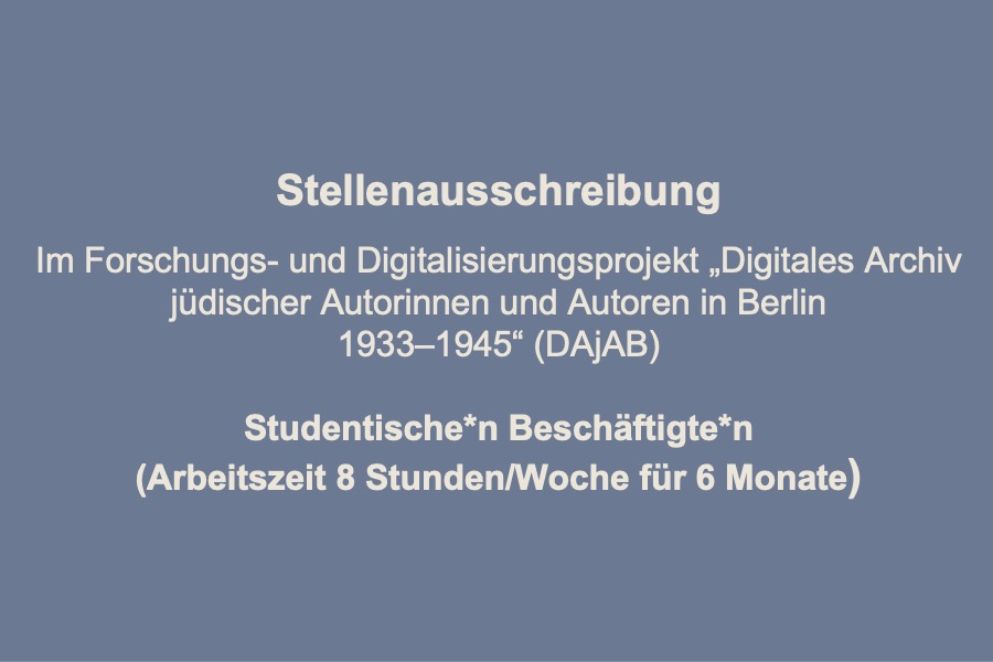 Ausschreibung Studentische Beschäftigten