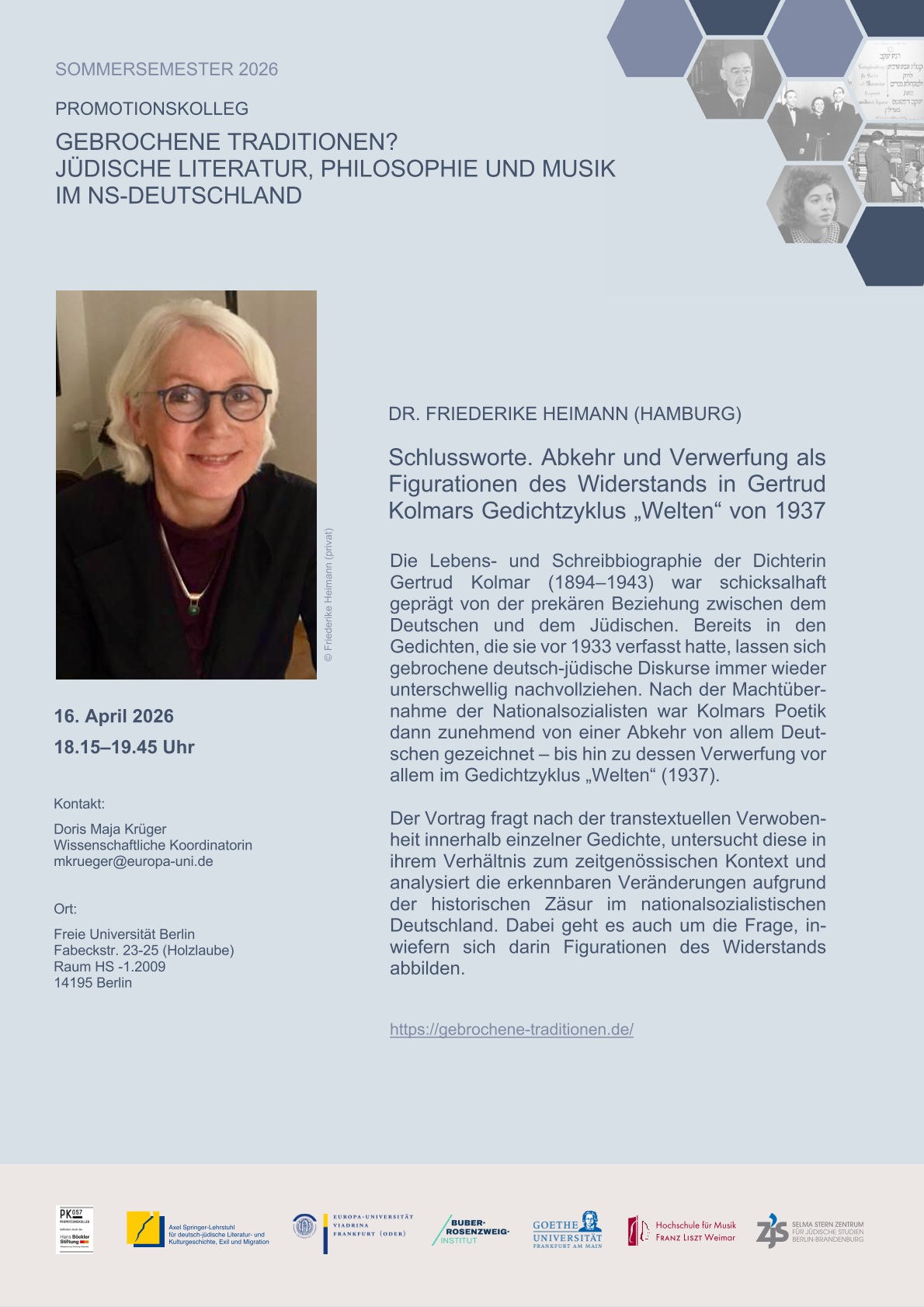 Plakat (Gastvortrag) Heimann