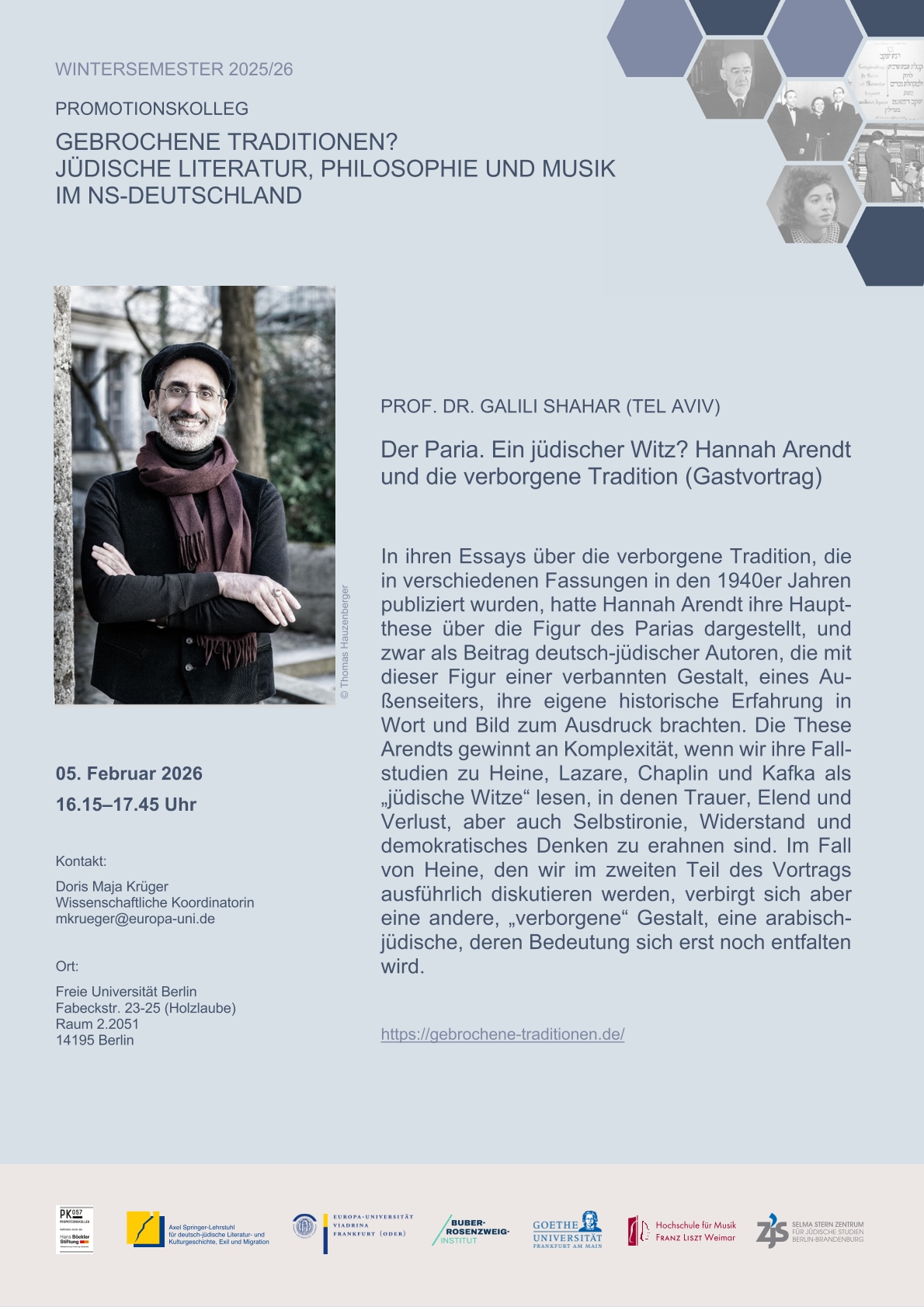 Plakat (Gastvortrag) Shahar