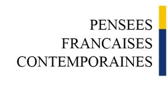 Logo des Programms Pensees Francaises Contemporaines, Schritzug mit gelb-blauem Balken